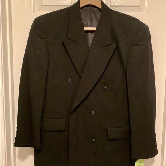 Vintage 80’s Charcoal Double Breasted Jacket 42S - Picture 2 of 4